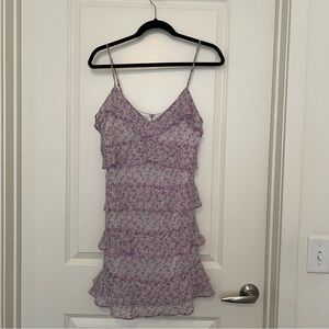 Aqua Purple and White Mini Dress